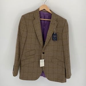 Charles Tyrwhitt beige check tweed jacket